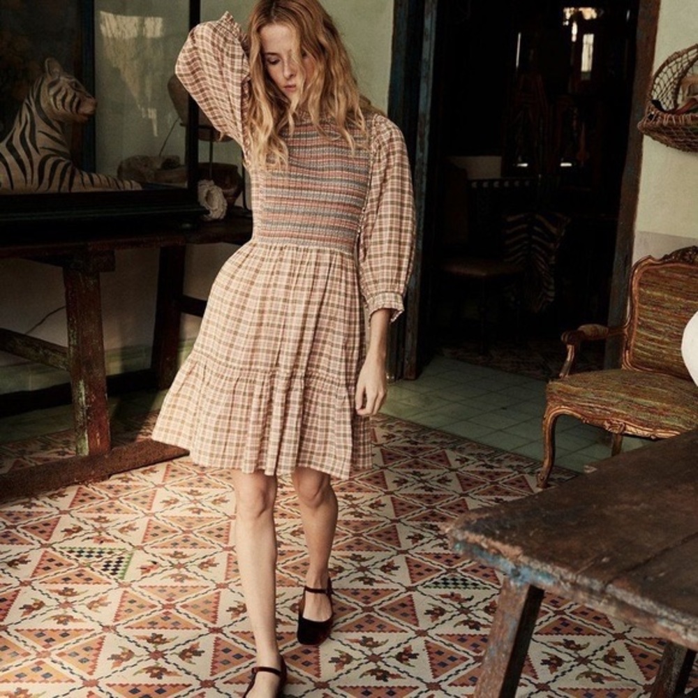 Doen Leda Dress in Austin Plaid, Size Large